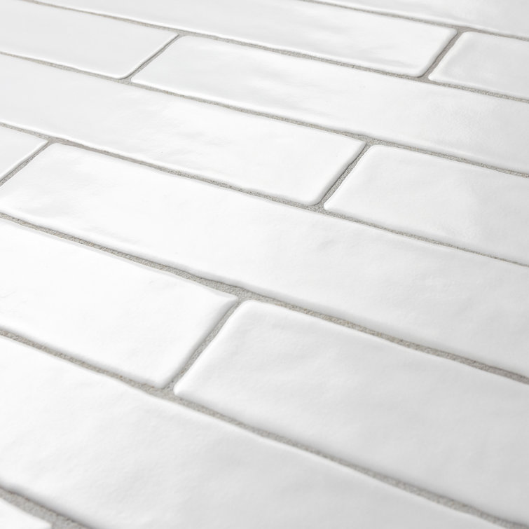 Matte White 2" x 10" Ceramic Subway Wall Tile