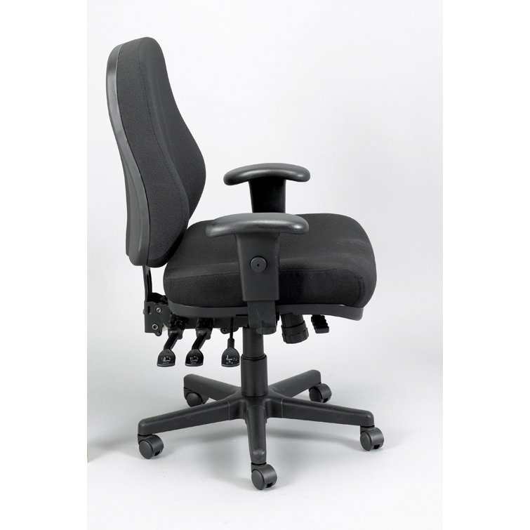 Black Adjustable Swivel Task Chair with Fabric Upholstery