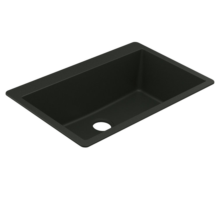 Black Granite 33-Inch Drop-In Single Bowl Kitchen Sink