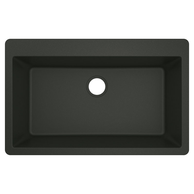 Black Granite 33-Inch Drop-In Single Bowl Kitchen Sink