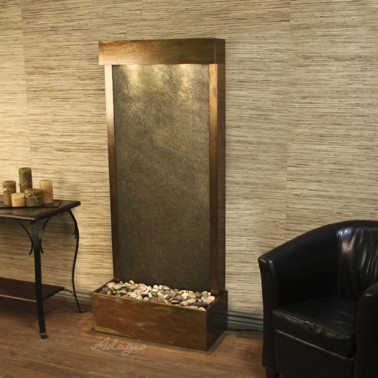 Rustic Copper Green Featherstone Floor Fountain with Halogen Light