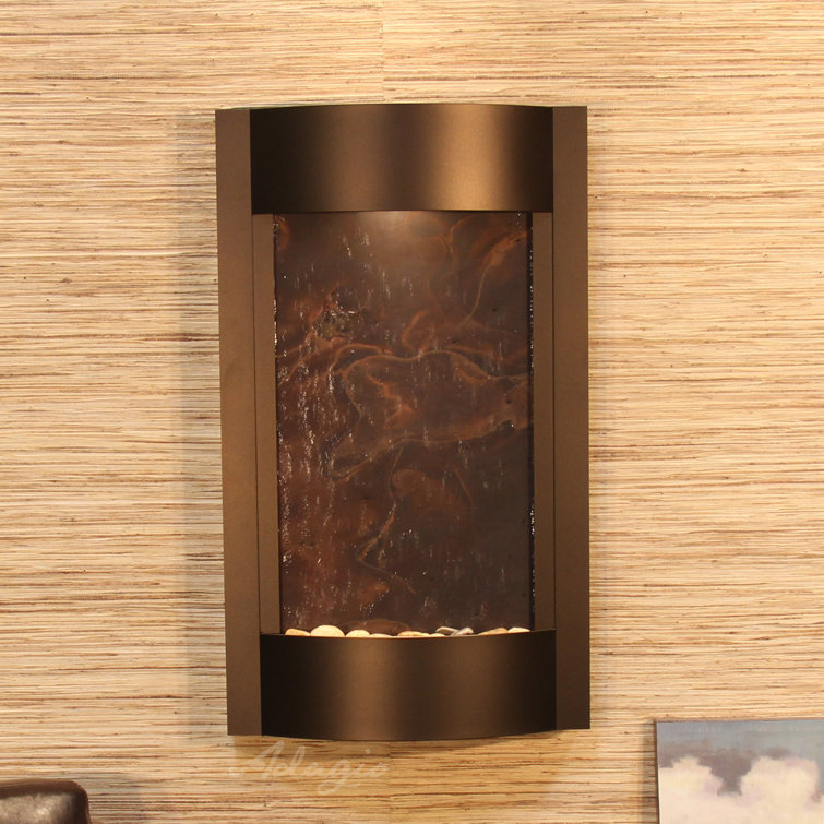 Antique Bronze Multi-Color Feather Wall Fountain