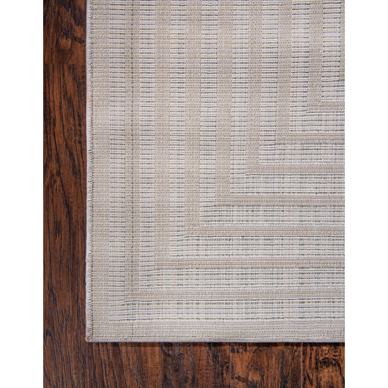 Beige Geometric 5' x 8' Synthetic Outdoor Area Rug