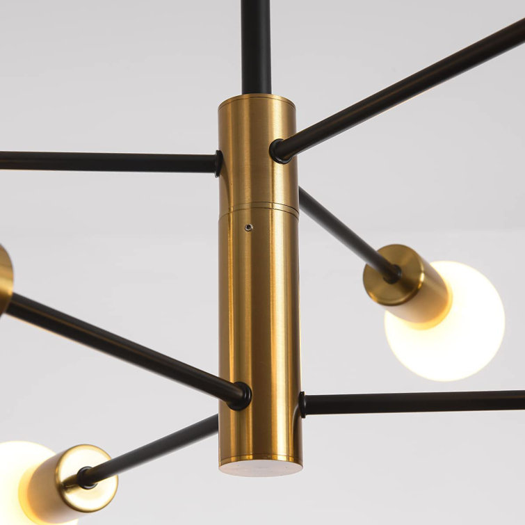 Black and Gold 6-Light Sputnik Chandelier