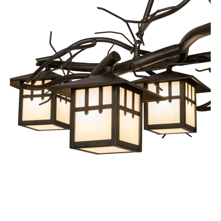 Winter Solstice Pine Branch 6-Light Oil Rubbed Bronze Chandelier