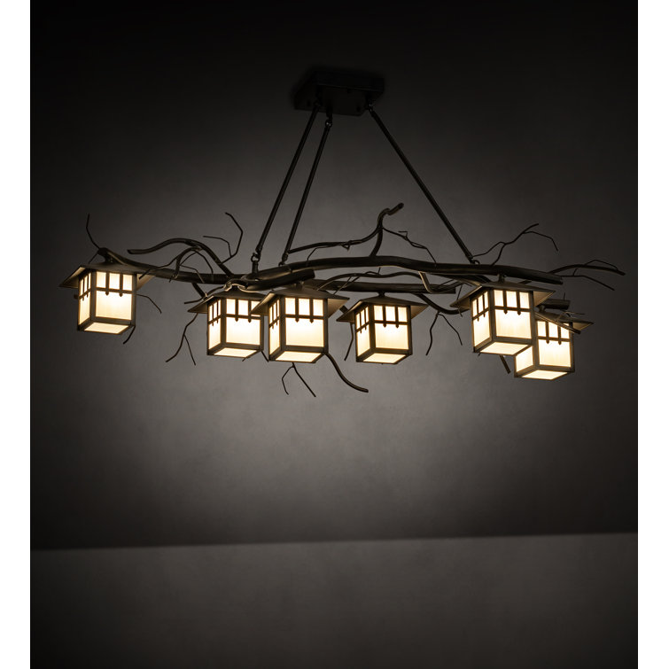 Winter Solstice Pine Branch 6-Light Oil Rubbed Bronze Chandelier