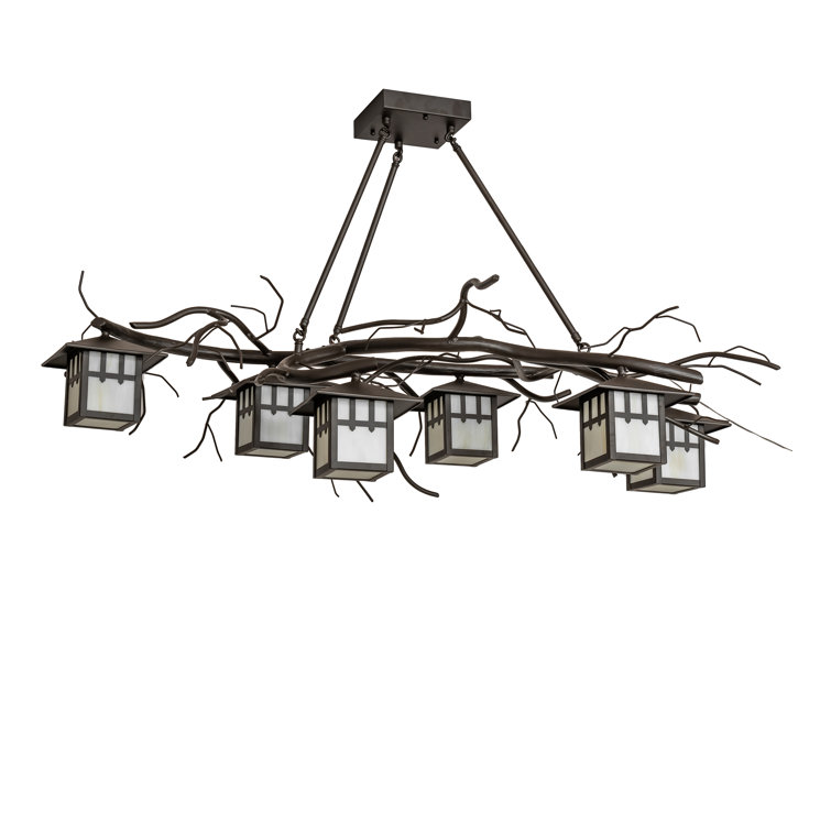 Winter Solstice Pine Branch 6-Light Oil Rubbed Bronze Chandelier