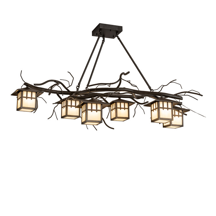 Winter Solstice Pine Branch 6-Light Oil Rubbed Bronze Chandelier