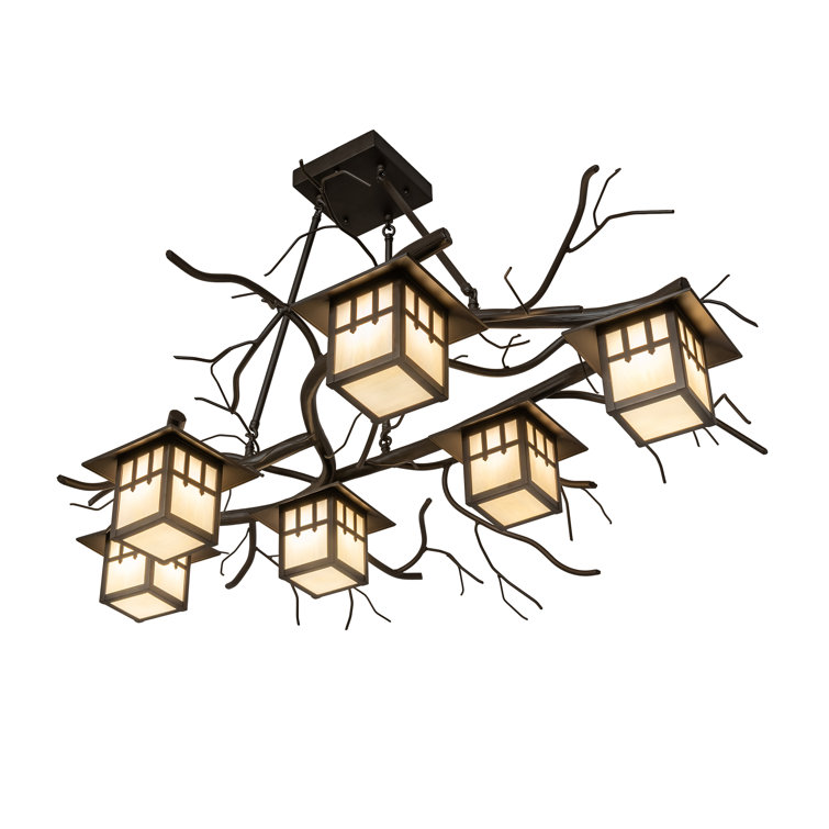 Winter Solstice Pine Branch 6-Light Oil Rubbed Bronze Chandelier