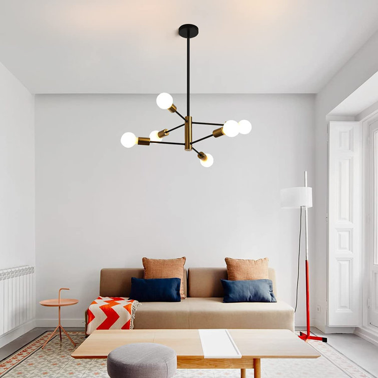 Black and Gold 6-Light Sputnik Chandelier