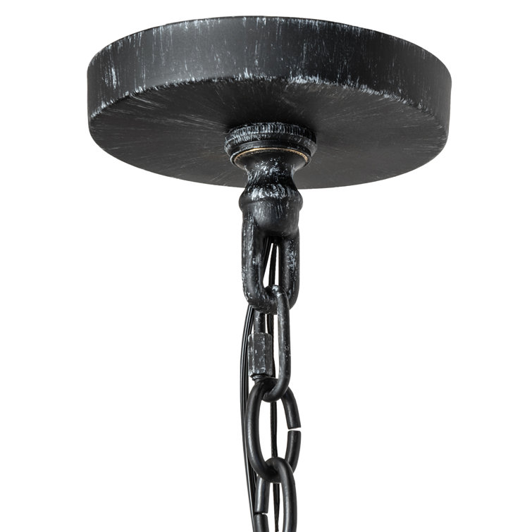 Antique Iron 8-Light Wrought Iron Candle Chandelier
