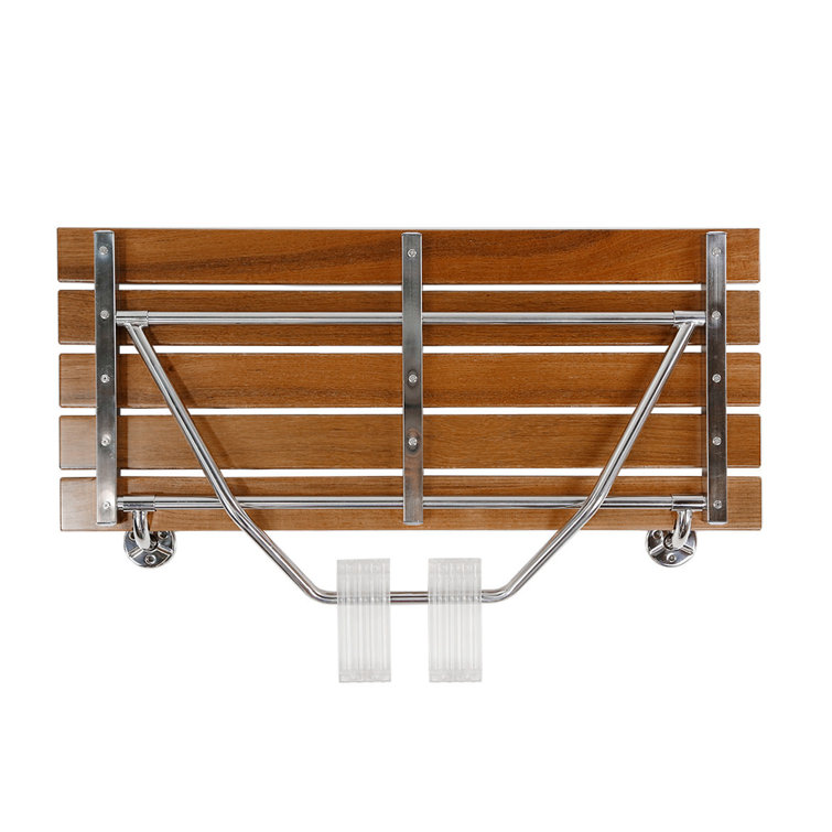 36" ADA Compliant Teak Wood Folding Shower Seat Bench