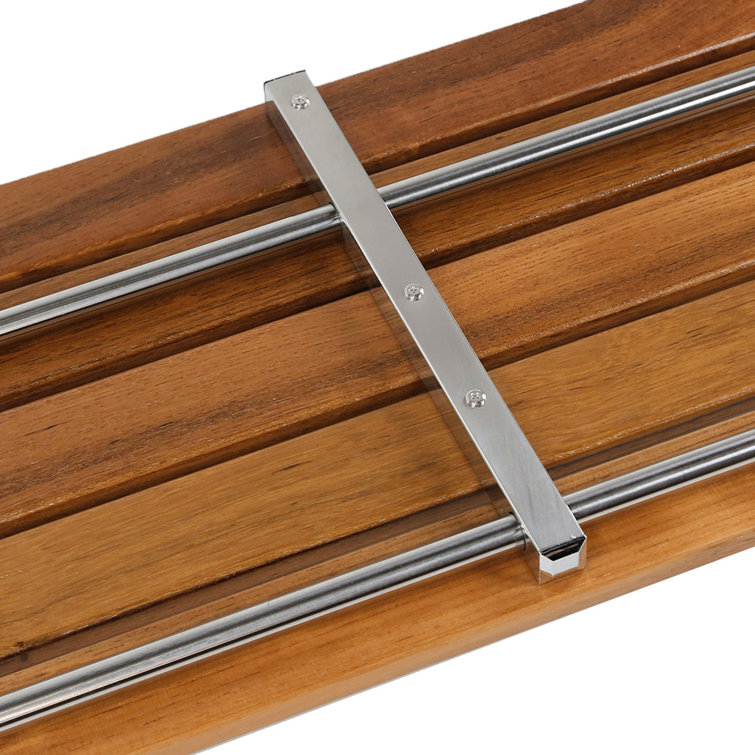 36" ADA Compliant Teak Wood Folding Shower Seat Bench