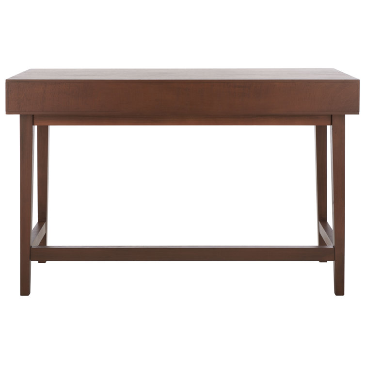 Retro Chic Hawthorn Brown Wood 3-Drawer Writing Desk
