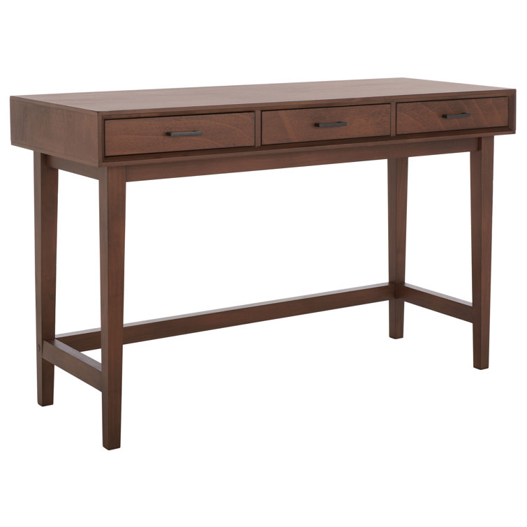 Retro Chic Hawthorn Brown Wood 3-Drawer Writing Desk