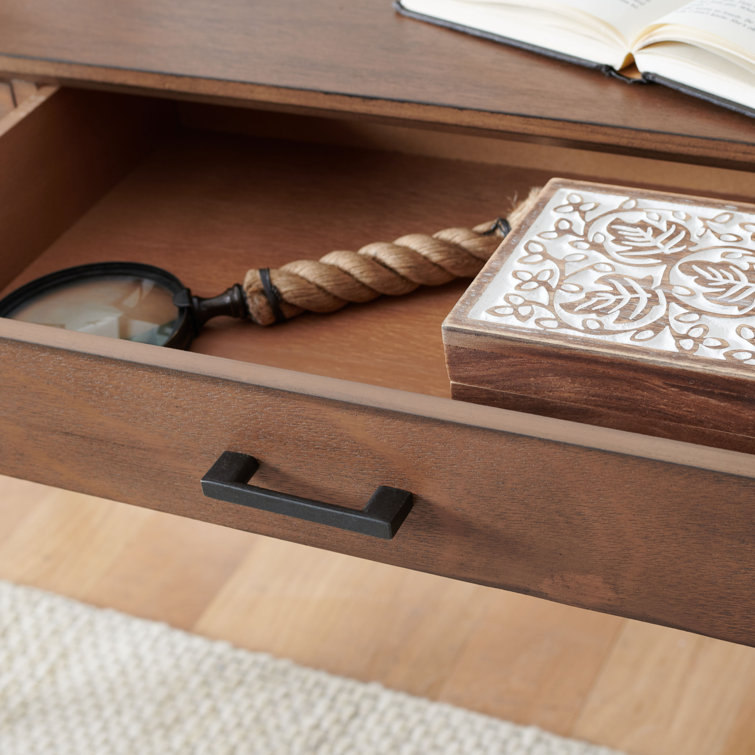 Hawthorn Mid-Century 47'' Brown Wood 2-Drawer Desk