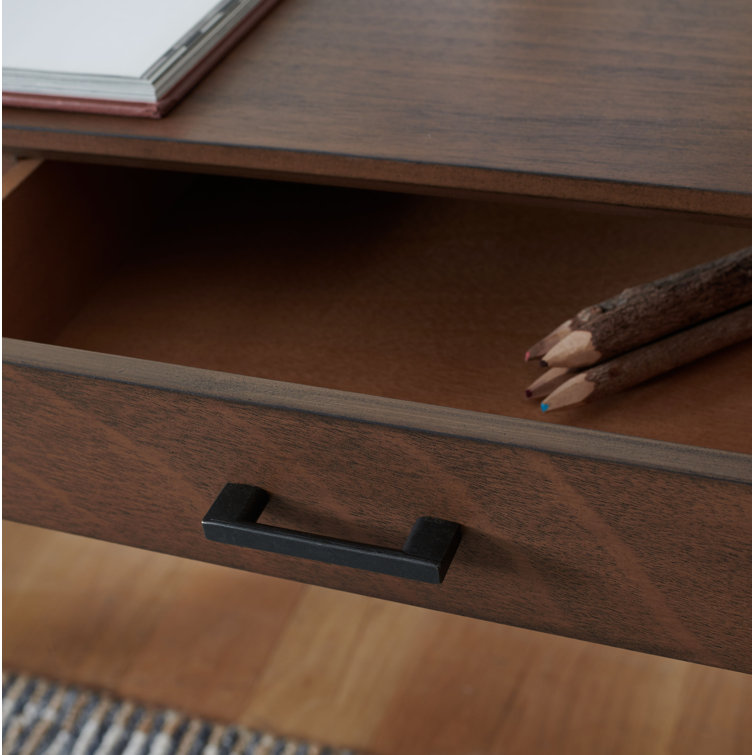Retro Chic Hawthorn Brown Wood 3-Drawer Writing Desk