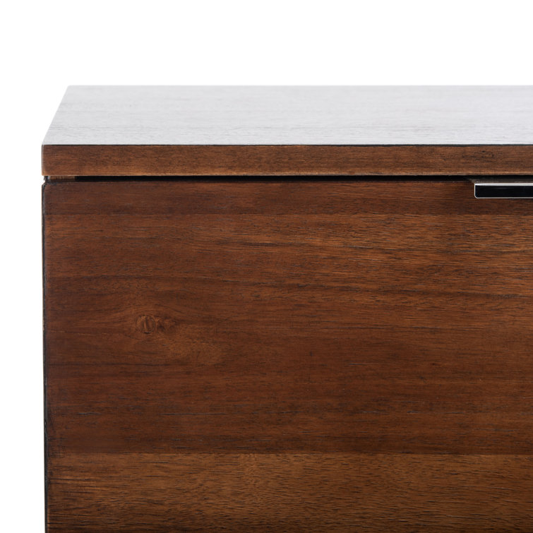 Brylin 3-Drawer Dark Walnut Nightstand with Chrome Accents