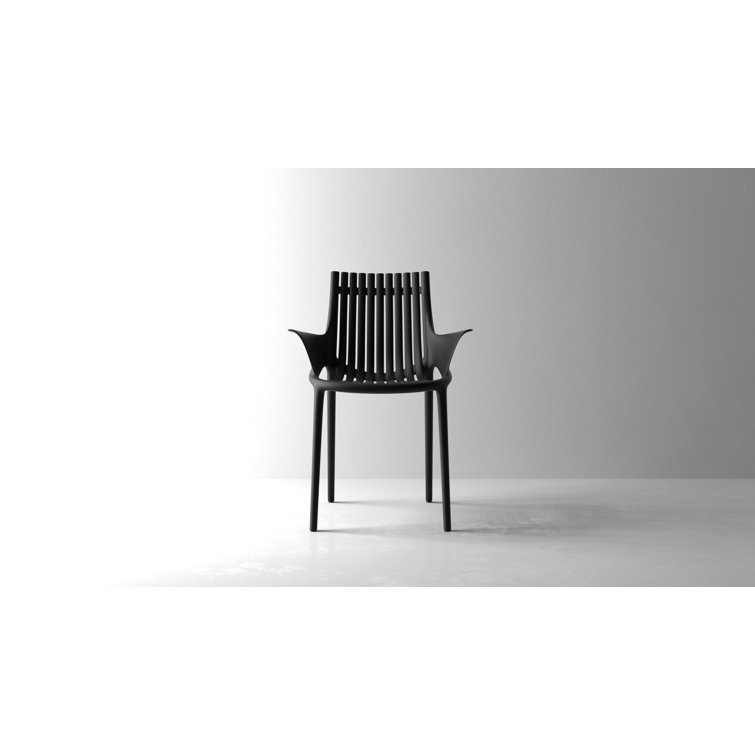 Ibiza Matte Black Stackable Polypropylene Dining Chair