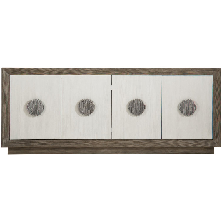 Luca 85'' Brown and Bone Media Console with Cabinet