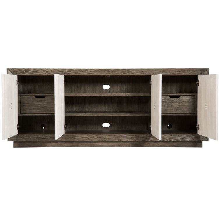 Luca 85'' Brown and Bone Media Console with Cabinet