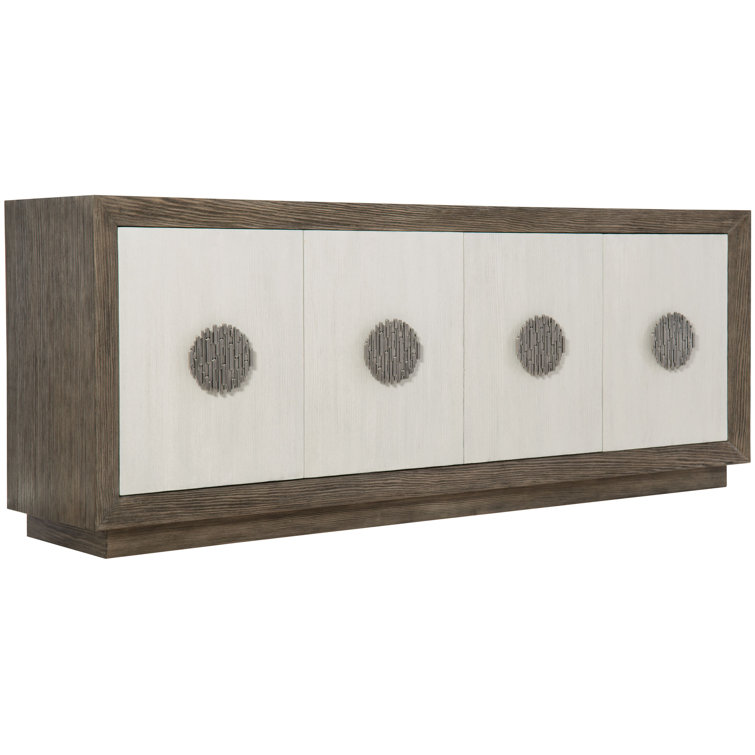 Luca 85'' Brown and Bone Media Console with Cabinet