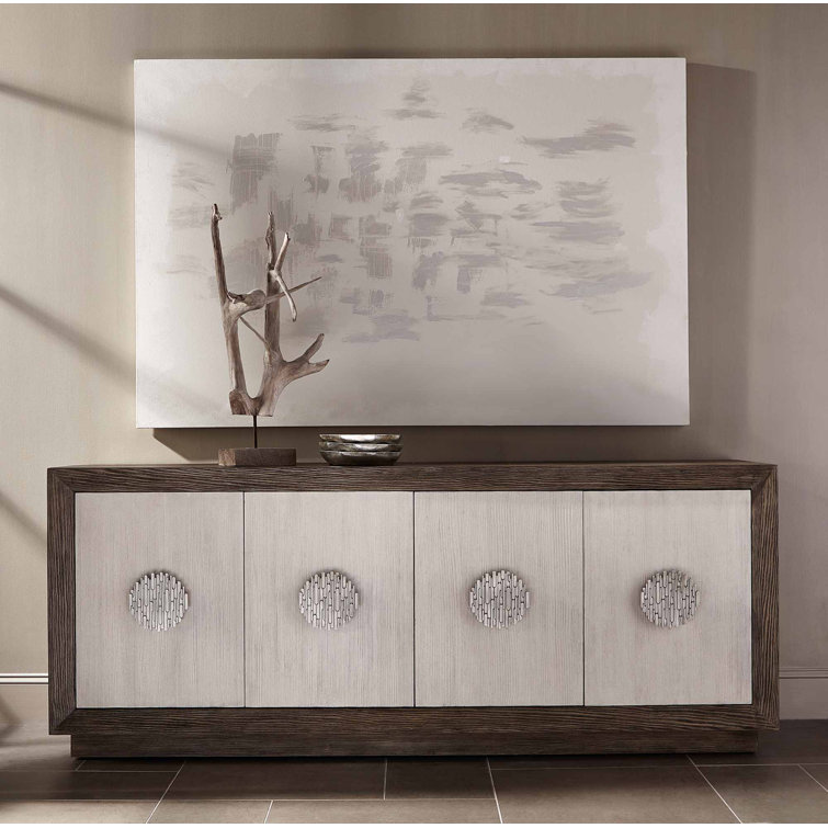 Luca 85'' Brown and Bone Media Console with Cabinet