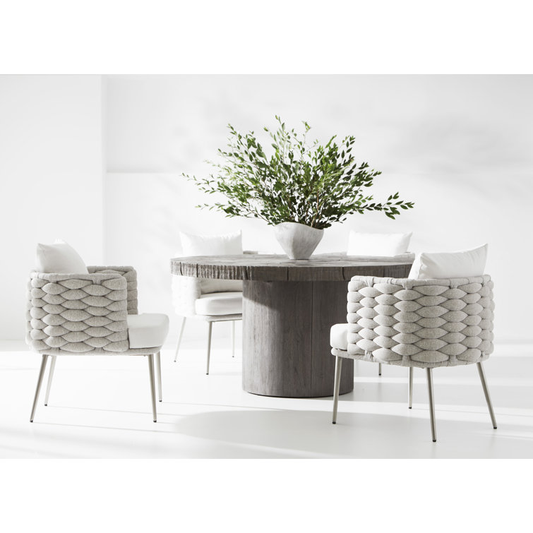 Madura 60'' Round Teak Dining Table in Smoked Truffle
