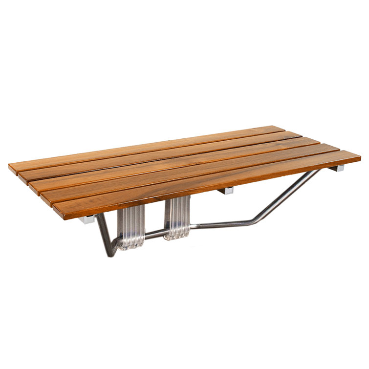 36" ADA Compliant Teak Wood Folding Shower Seat Bench