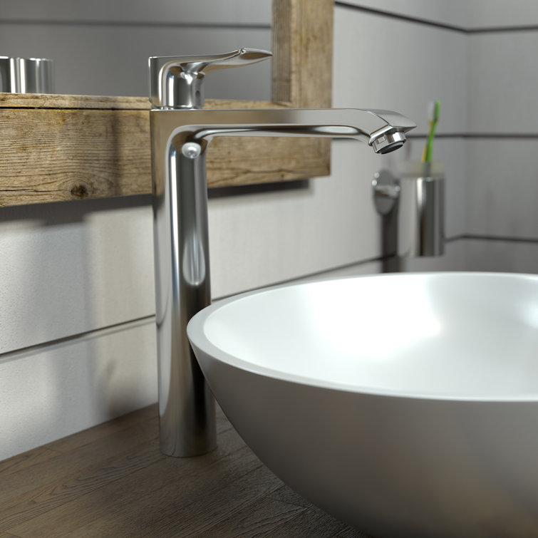 Chrome Modern Single Hole Vessel Bathroom Faucet
