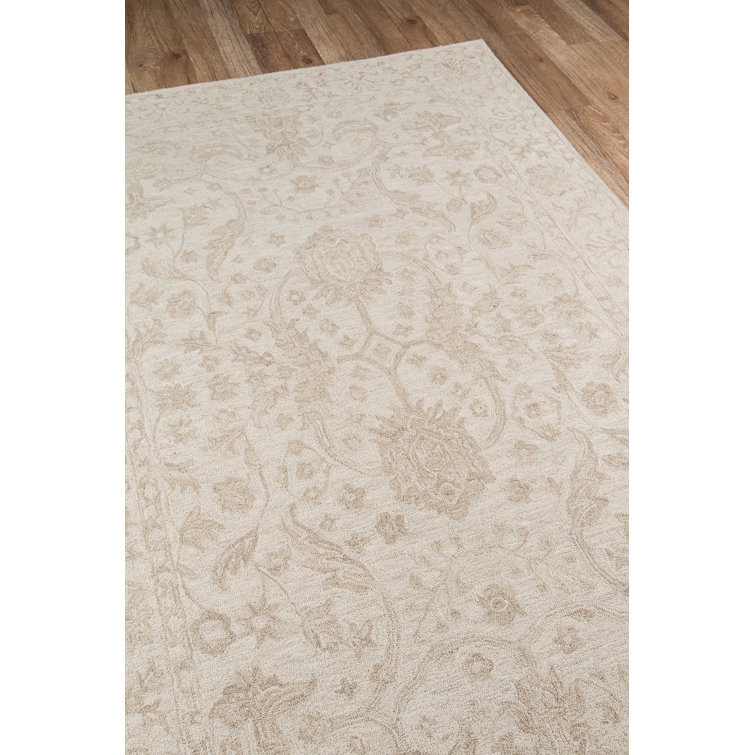Cece Hand Tufted Beige Wool Rectangular Rug 2' x 3'