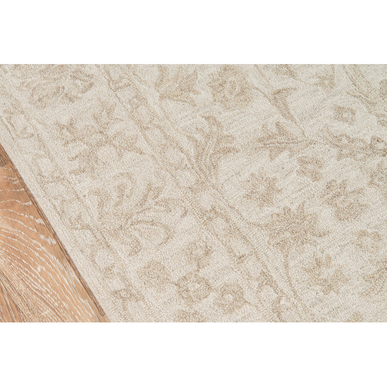 Cece Hand Tufted Beige Wool Rectangular Rug 2' x 3'