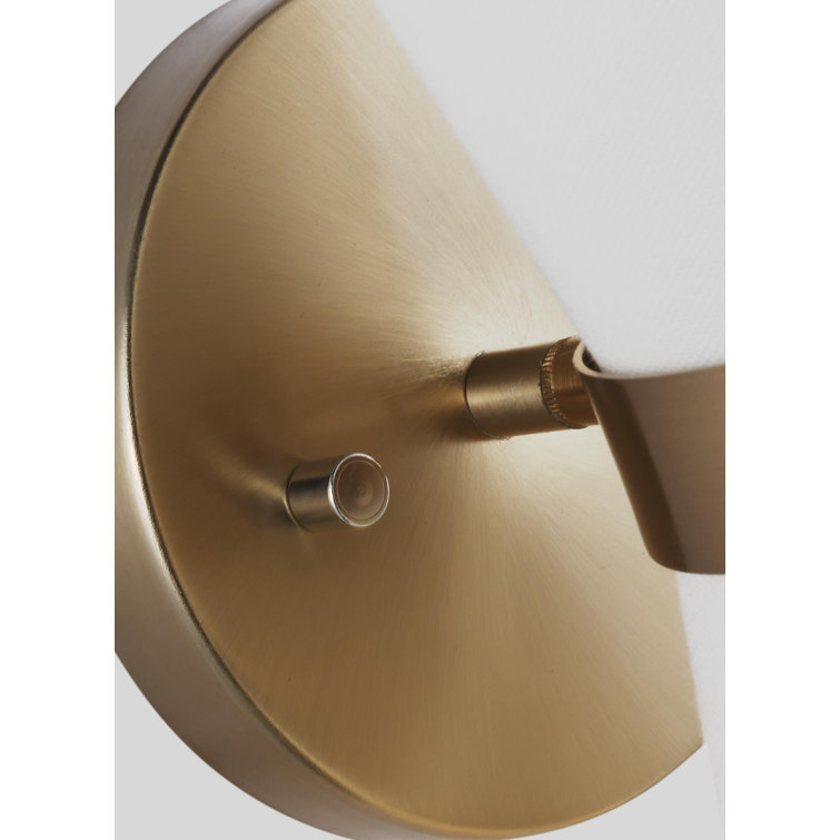 Satin Bronze and White Linen 1-Light Outdoor Wall Sconce