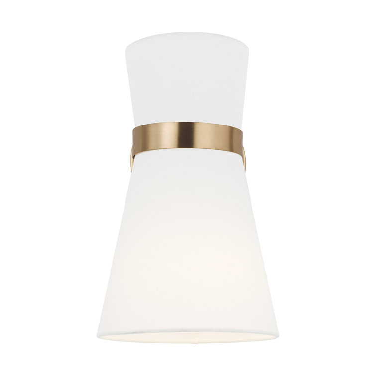 Satin Bronze and White Linen 1-Light Outdoor Wall Sconce