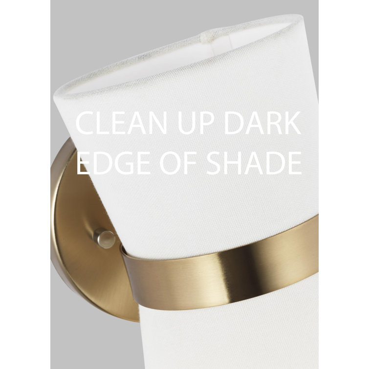 Satin Bronze and White Linen 1-Light Outdoor Wall Sconce