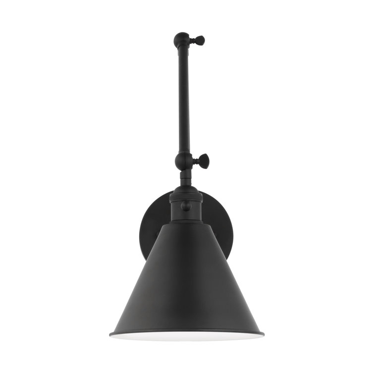 Midnight Black Outdoor Plug-In Swing Arm Sconce
