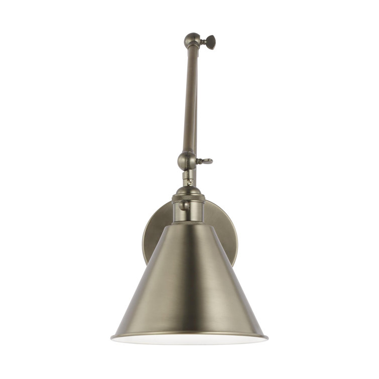 14.25" Black and Nickel Outdoor Swing Arm Sconce