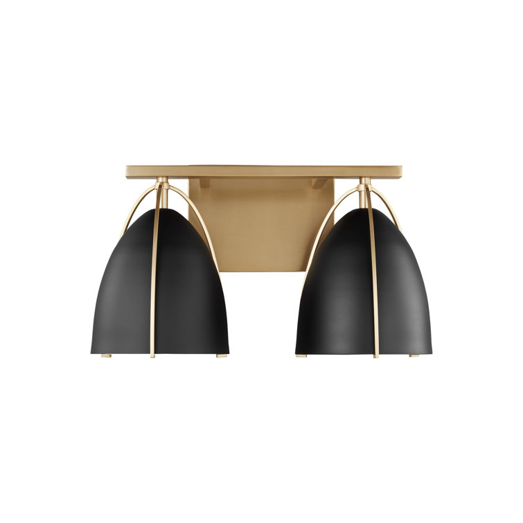 Norman Satin Brass Dual-Light Dimmable Vanity Wall Sconce