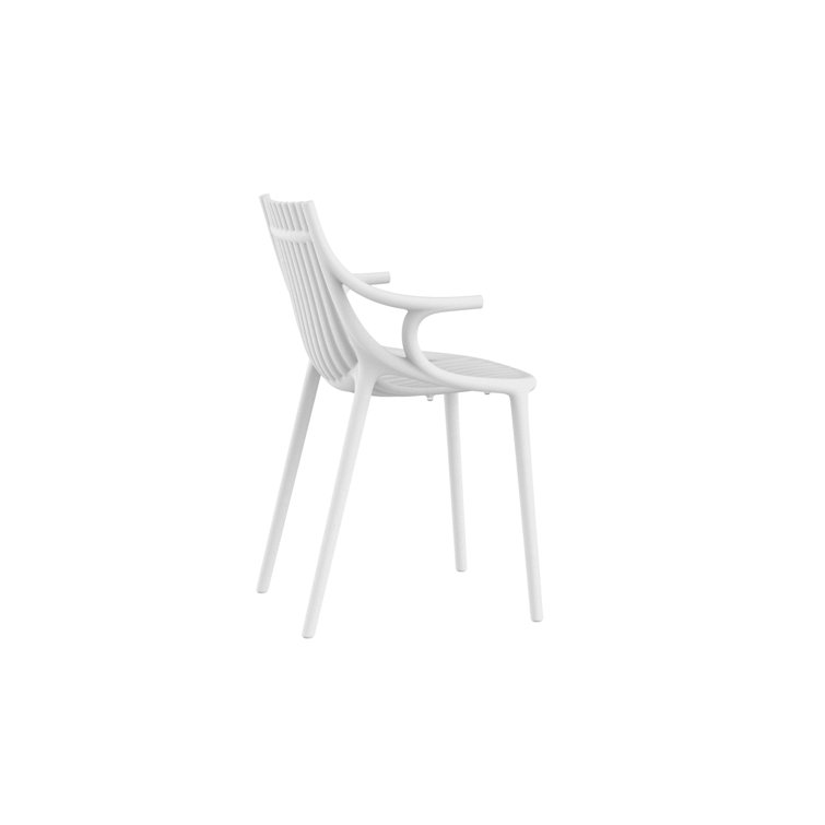 White Polypropylene Stackable Dining Armchair