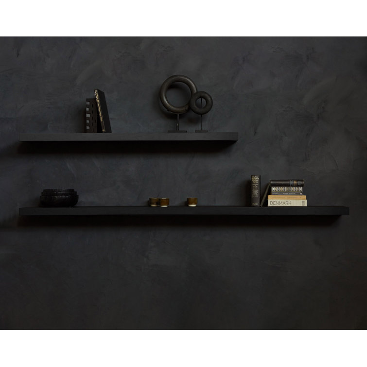 Natural Oak Rectangular Floating Wall Shelf