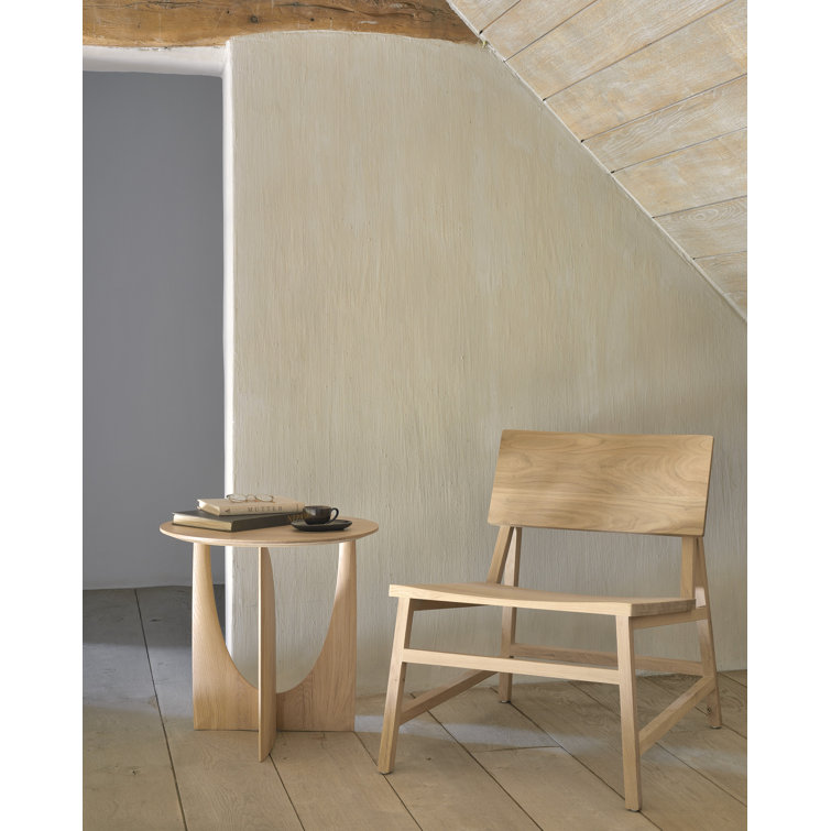 Natural Oak Geometric Round Wood End Table