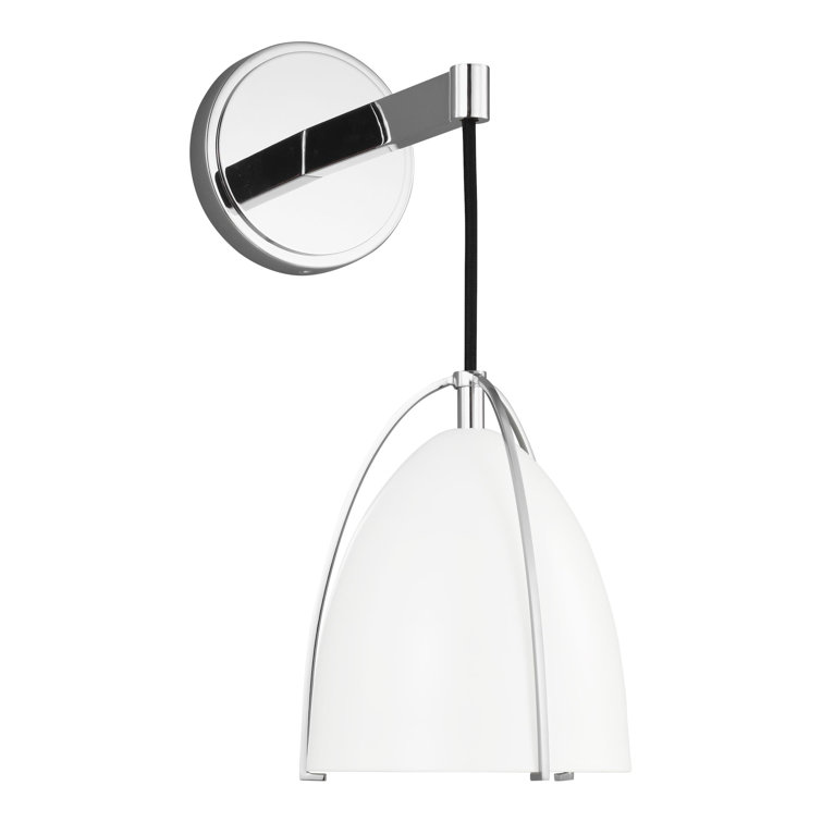 Chrome and Matte White Steel Single Bath Sconce