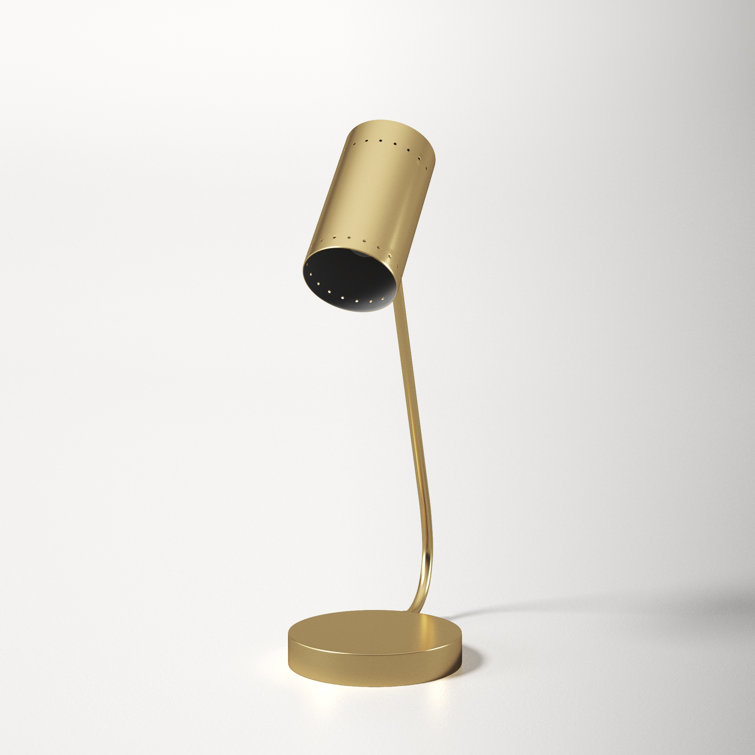Adjustable Mid-Century 22.5" Crane Table Lamp in Black and Gold