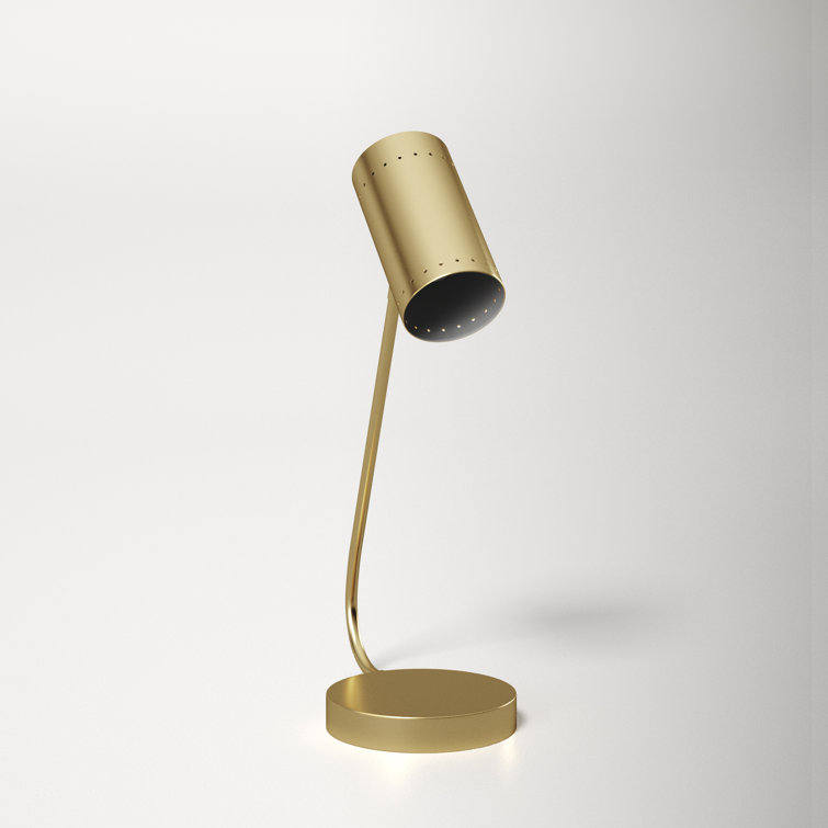 Adjustable Mid-Century 22.5" Crane Table Lamp in Black and Gold