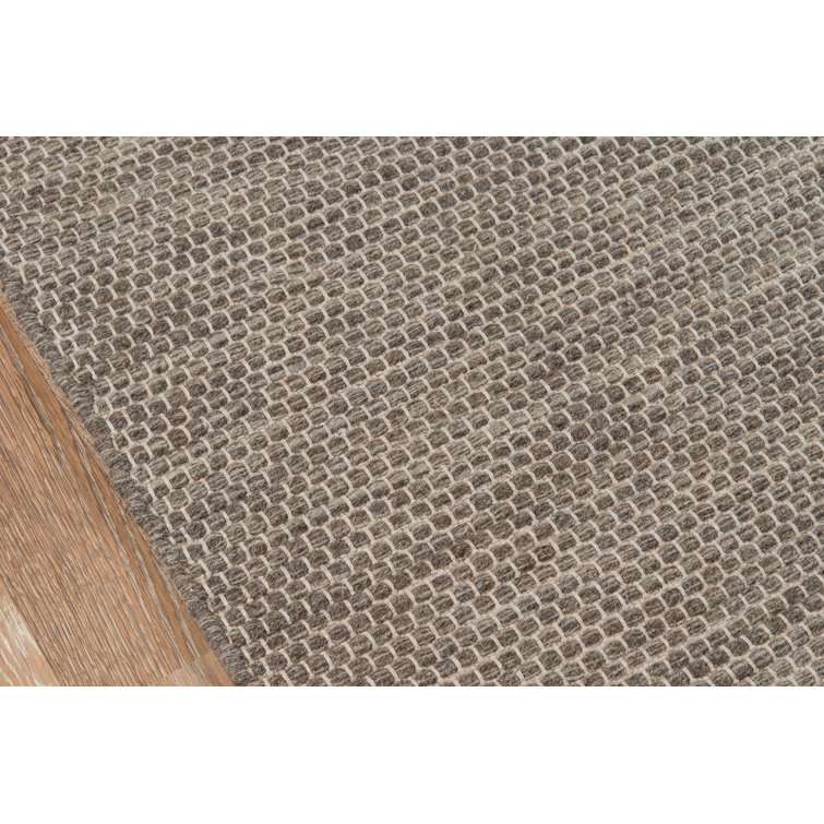 Natural Geometric Flatweave Wool Area Rug, 3'6" x 5'6"