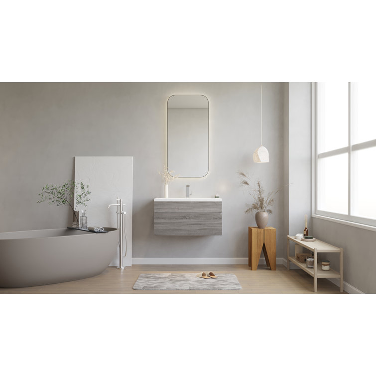Arlie 30'' Brown Wall-Mount Single Sink Vanity