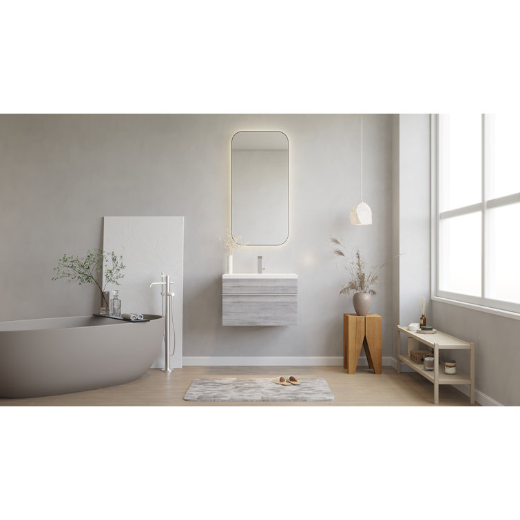 Arlie 24'' Single Sink Bathroom Vanity with Cultured Marble Top