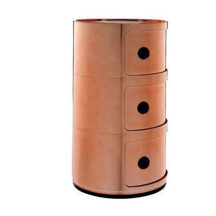 Kartell Componibili 23" Copper Modular Storage Unit with 3 Drawers