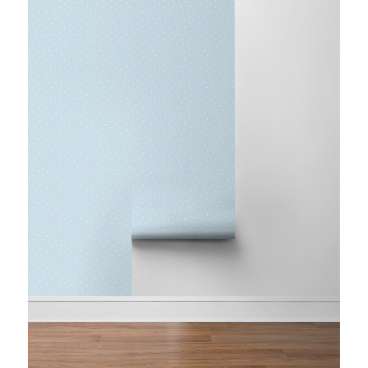 Baby Blue Self-Adhesive Vinyl Polka Dot Wallpaper Roll