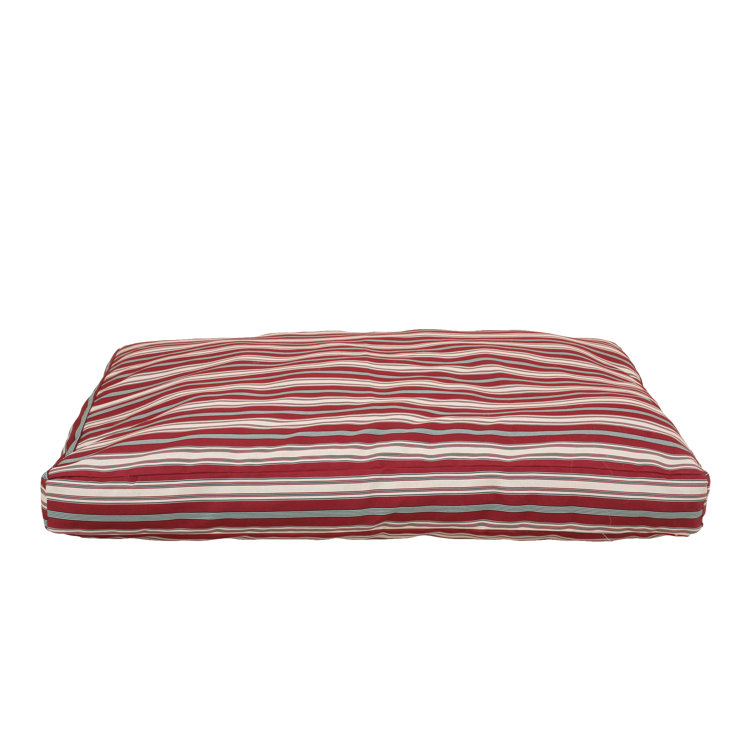 Medium Red Striped Polyester Outdoor Pet Bed